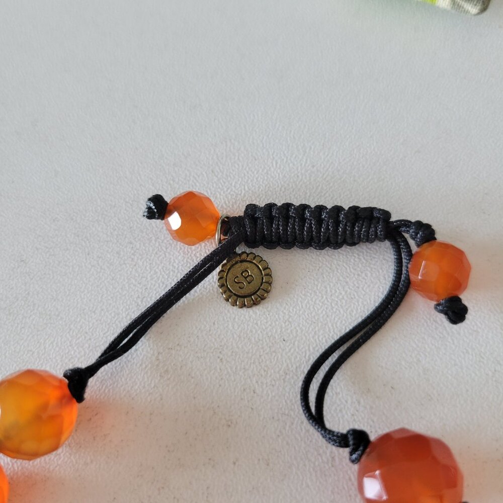 Sara Blaine Orange Beaded Bracelet Adjustable with Pouch - Picture 6 of 9